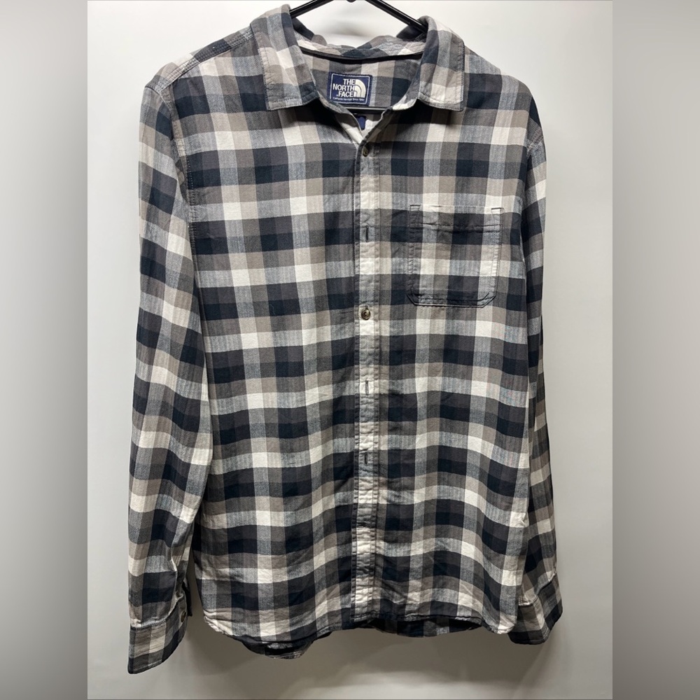 The North Face Men’s Long Sleeve 100% Cotton Plaid Button Down Shirt Size Med